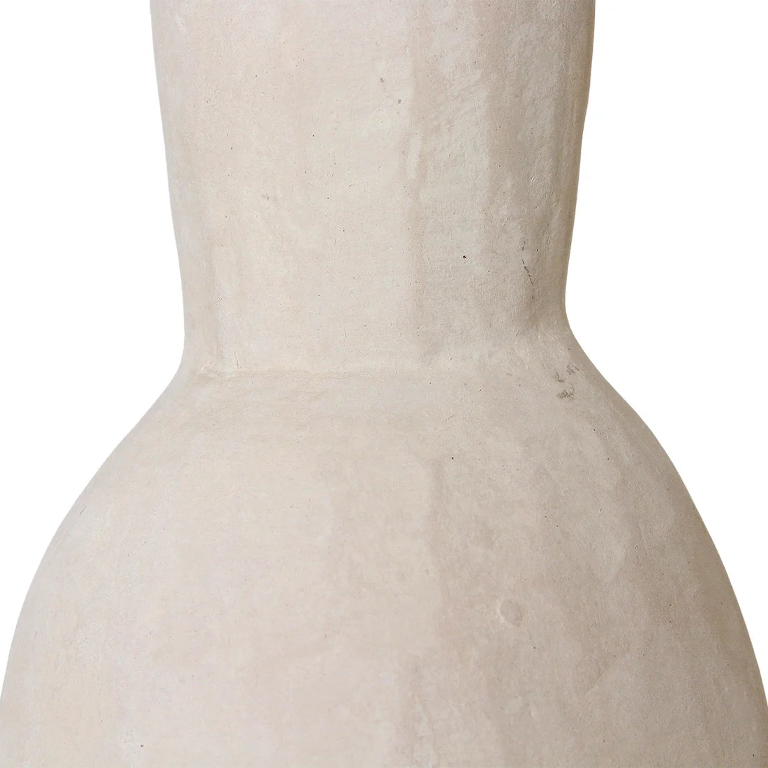 Vase céramique crème texturé en forme sablier blanc cassé 15x21 cm