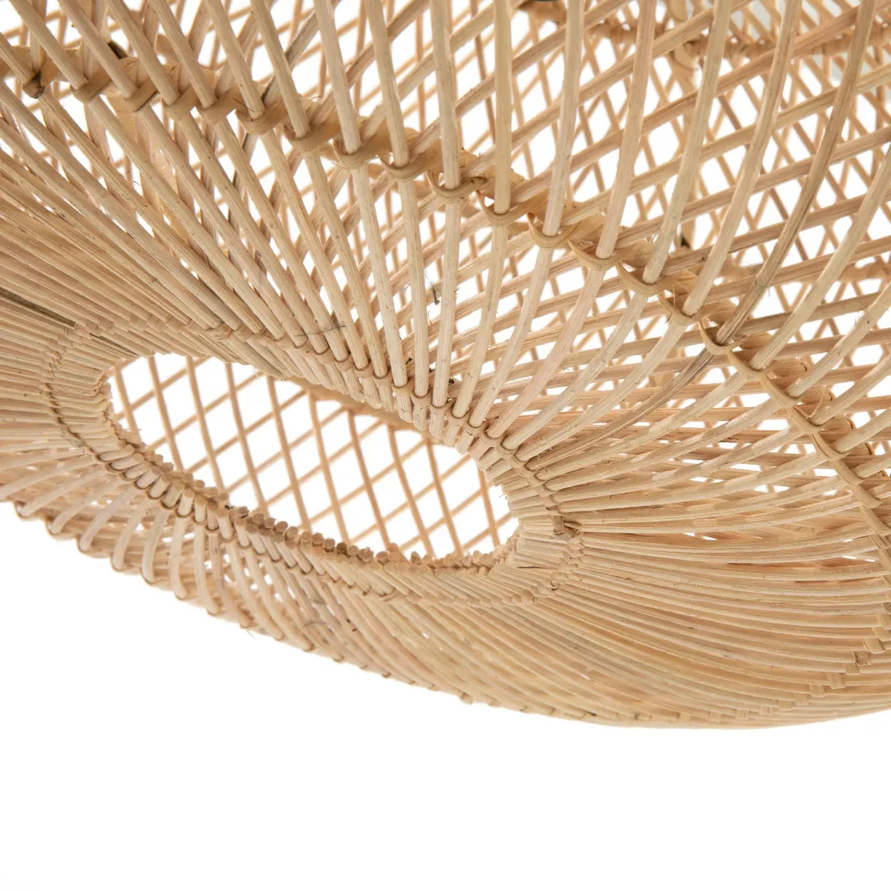 Suspension sphère en rotin naturel de 50 cm, luminaire en osier tressé