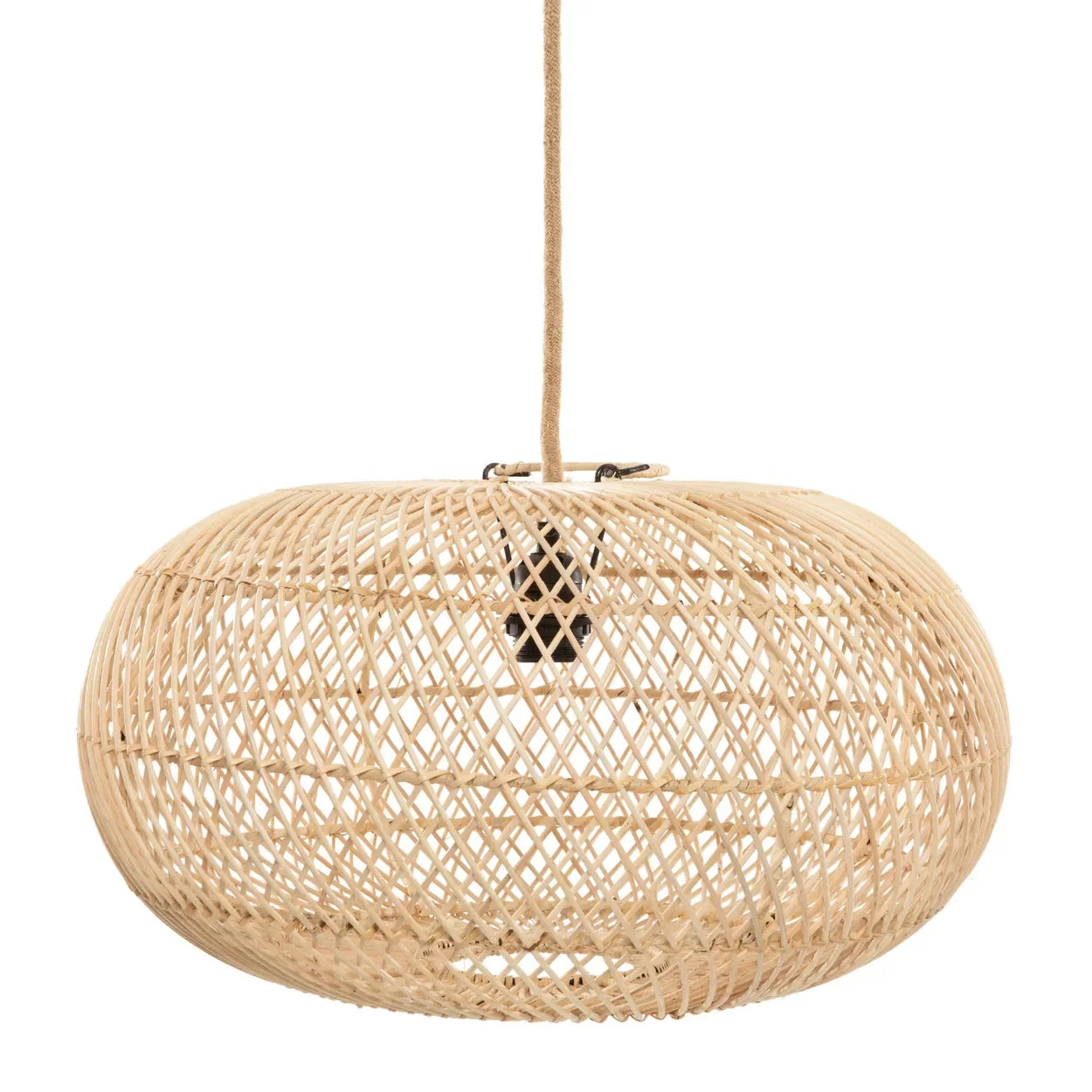Luminaire suspension en rotin naturel sphère de 50 cm pour une décoration élégante