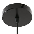 Suspension sphérique en bois et métal noir avec cercles entrelacés, diamètre 45 cm