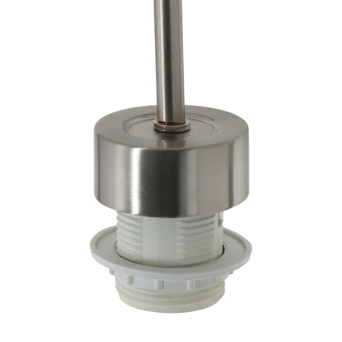 Composant de luminaire en métal brossé blanc et plastique pour Suspension tambour tissu noir intérieur doré Ø50 cm
