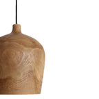 Suspension en teck naturel forme bouteille, Ø25x28 cm, rustique sculptée