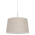 Suspension tissu beige abat-jour évasé en métal brossé de diamètre 45 cm