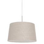 Suspension tissu beige abat-jour évasé en métal brossé de diamètre 45 cm