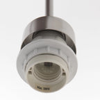 Douille d’ampoule blanche et argentée max 100W pour suspension tissu beige cylindrique