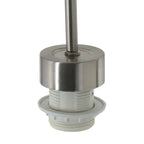 Support de lampe en nickel brossé avec base filetée blanche pour suspension tissu beige