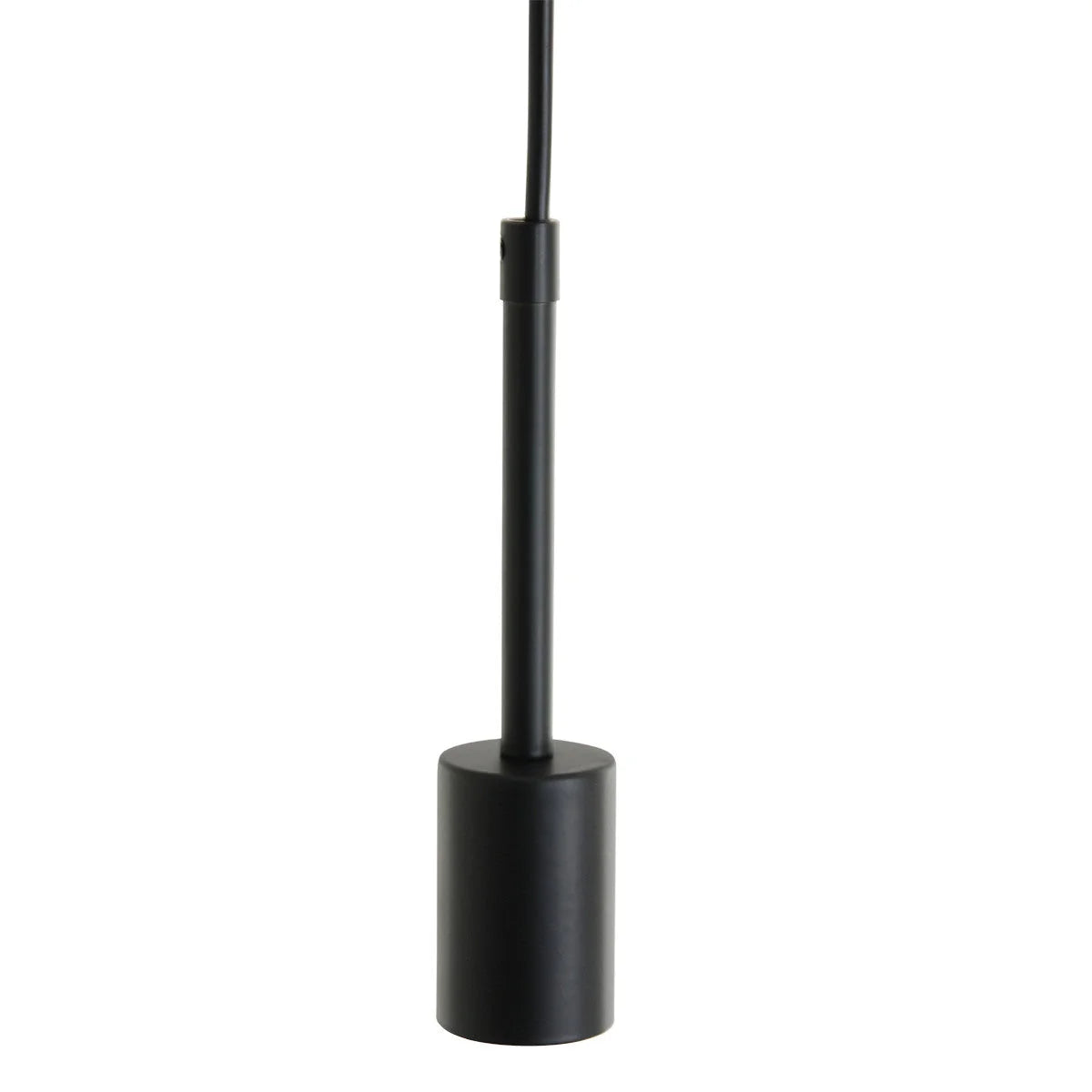 Suspension en verre ambré avec ampoule apparente et luminaire cylindrique noir