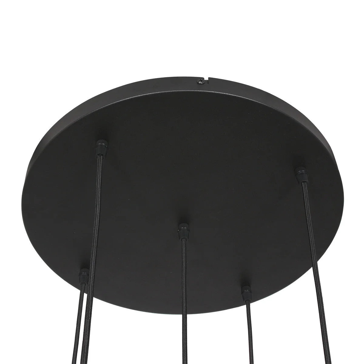 Applique noire circulaire en plafond suspension verre ambré et laiton pour hauts plafonds