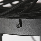 Cadre en métal noir avec vis pour suspension en verre ambré et laiton multiglobes