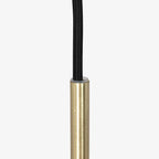 Suspension en verre ambré et métal doré avec ampoule visible – Ø20 cm