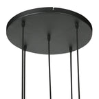 Luminaire de plafond circulaire noir pour suspension en verre beige avec abat-jours ovales