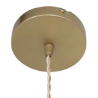 Rose de plafond ronde en or pour suspension avec câble torsadé et verre facetté Ø18 cm