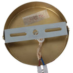 Ce plafond en laiton doré avec support et câblage électrique pour suspension en verre