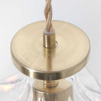 Rose de plafond en laiton doré avec câble en tissu torsadé pour suspension en verre