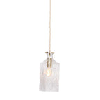 Suspension en verre facetté transparente avec fixation en laiton doré, H23 cm