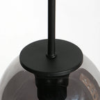 Suspension verre fumé goutte noire pour cuisine ou salle à manger illuminant élégamment