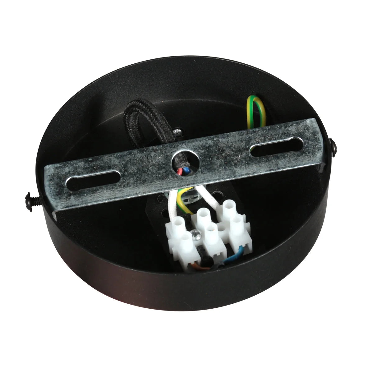 Luminaire plafond noir en verre fumé avec connexions électriques pour cuisine ou salle à manger