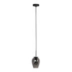 Suspension verre fumé goutte noire pour cuisine ou salle à manger, Ø15 cm