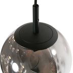 Luminaire suspendu en verre fumé noir avec 12 globes sphériques de 60 cm de diamètre