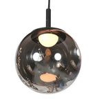 Ampoule en verre fumé noir suspendue avec 12 globes sphériques Ø60 cm