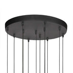 Luminaire suspendu en verre fumé noir avec douze globes sphériques de Ø60 cm