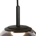 Luminaire suspendu en verre fumé noir avec 12 globes sphériques de 60 cm de diamètre