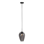 Suspension en verre fumé noir forme goutte pour cuisine ou salle à manger ø22,5 cm