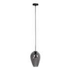 Suspension en verre fumé noir forme goutte pour cuisine ou salle à manger, diamètre 22,5 cm
