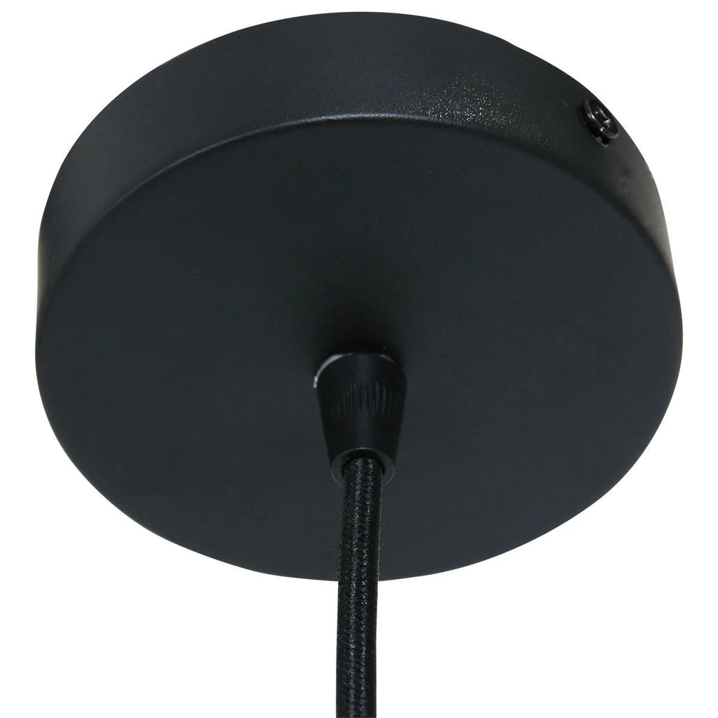 Applique plafond noire avec suspension en verre ondulé ambre et métal ajustable