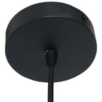 Applique plafond noire avec suspension en verre ondulé ambre et métal ajustable