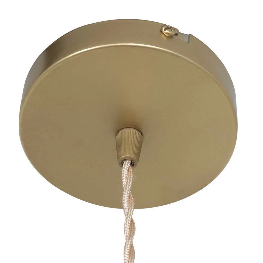 Rose de plafond ronde en or brossé avec câble en tissu torsadé pour Suspension en verre taillé