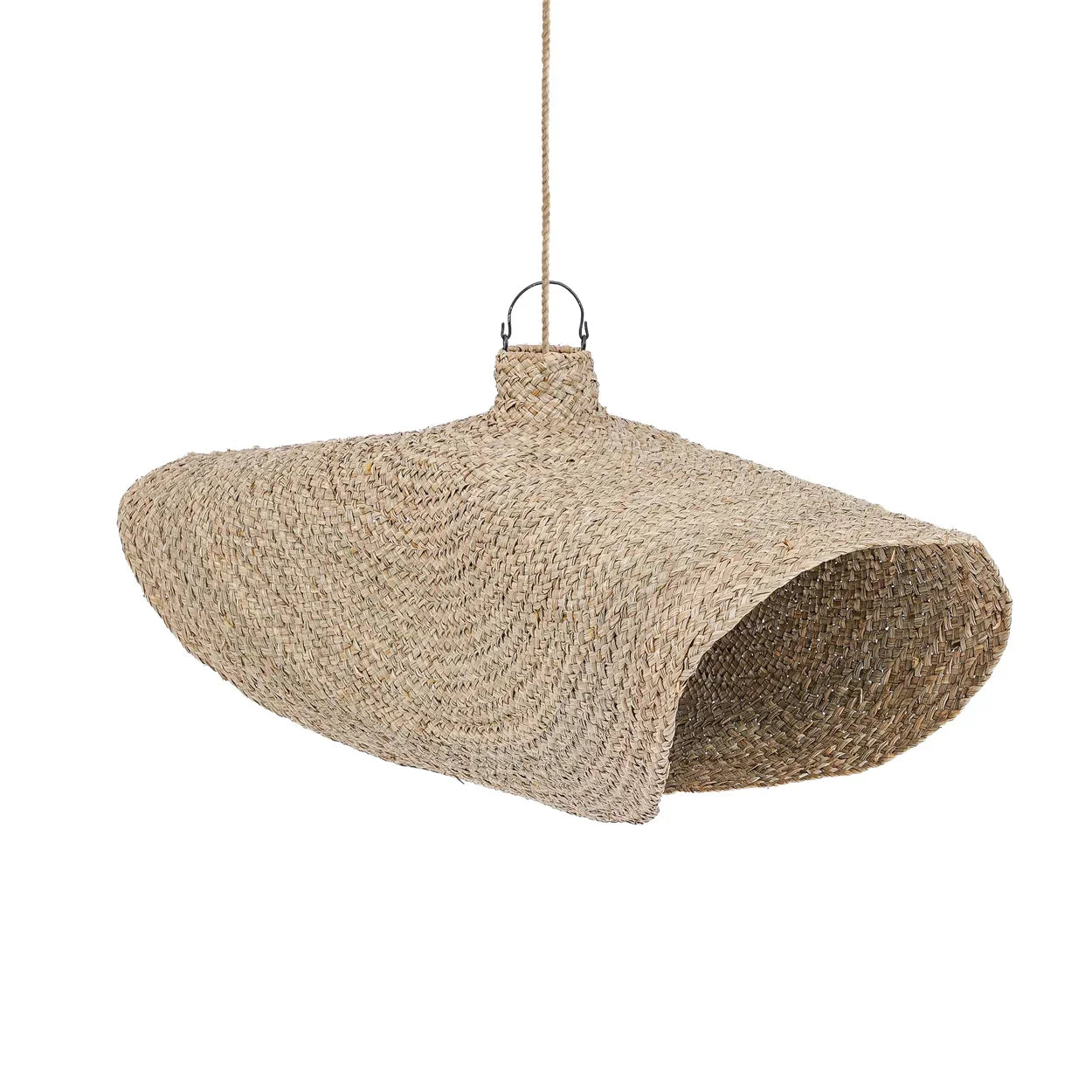 Lustre pendentif en jacinthe d’eau tressée Suspension XL Qubba 100 cm