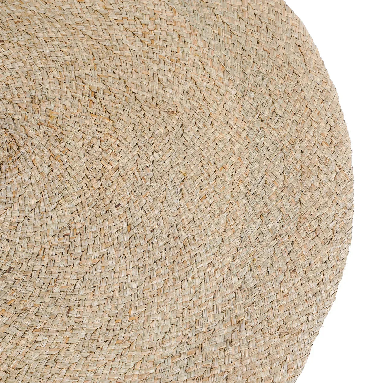 Tapis rond tressé en paille suspendu XL en jacinthe d’eau Qubba 100 cm