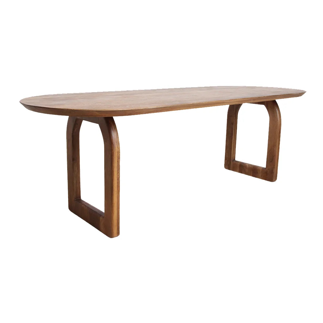 Table à manger en bois de manguier brun 240x90 cm pieds ouverts