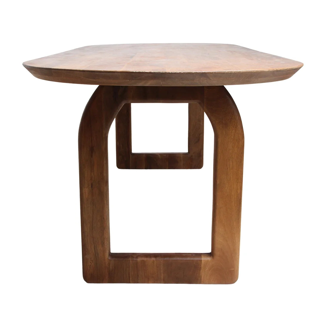 Table à manger en bois de manguier brun 240x90 cm pieds ouverts