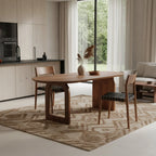 Table à manger en bois de manguier brun, plateau oval 240x90 cm