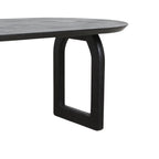 Table à manger moderne en bois noir avec pieds arqués ajourés 180x90 cm