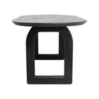 Table à manger oblongue en bois noir avec pieds arche ajourés 200x90 cm