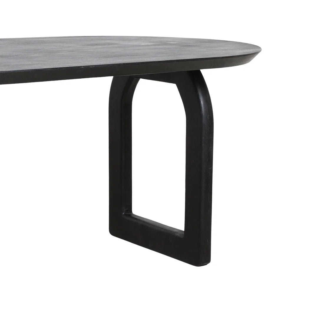 Table à manger oblongue en bois noir, pieds arche ajourés 200x90 cm