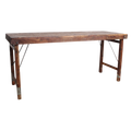 Table à manger pliante en bois recyclé brun patiné – 173x60 cm