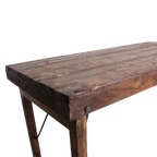 Table à manger pliante en bois recyclé brun patiné – 173x60 cm