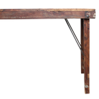 Table à manger pliante en bois recyclé brun patiné – 173x60 cm