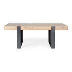 Table à manger rectangulaire en chêne et métal noir, moderne et élégante