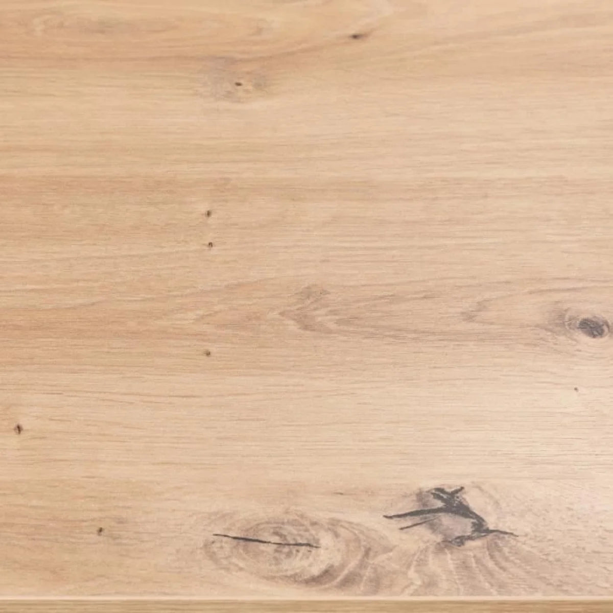 Table à manger rectangulaire en chêne avec grain naturel et métal noir 224x93 cm