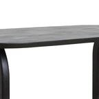 Table à manger rectangulaire en bois noir 200x90 cm, coin arrondi