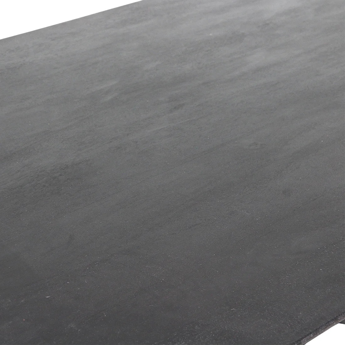 Dalle d’ardoise gris foncé mat texturée pour table rectangulaire bois noir 200x90 cm