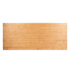 Table en teck massif naturel avec plateau en bois clair pour extérieur couvert