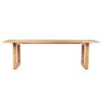 Table à manger rectangulaire en teck massif naturel avec pieds en U pour extérieur couvert