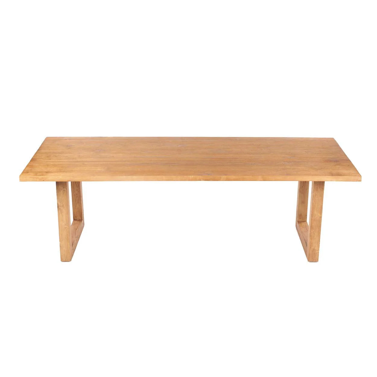 Table à manger rectangulaire en teck massif naturel pour extérieur couvert 240x100 cm