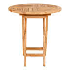 Table ronde en teck naturel Ø70 cm pour extérieur